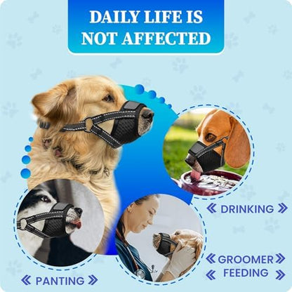 Evollax breathable air mesh muzzle for small dogs