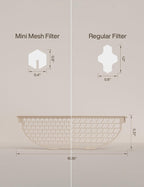 Close up of PetSnowy Mini Mesh Filter hexagonal grid pattern for fine litter.
