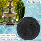 Durable small pond pump with four built-in suction cups on the base for secure placement.