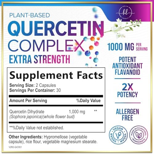 Hello Lovely Quercetin 1000mg capsule label details