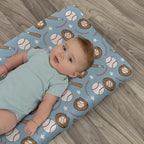 ZoUbqchY blue baseball print changing pad cover packaged