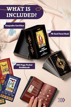 Close up of Wyspell tarot card symbols and astrological icons