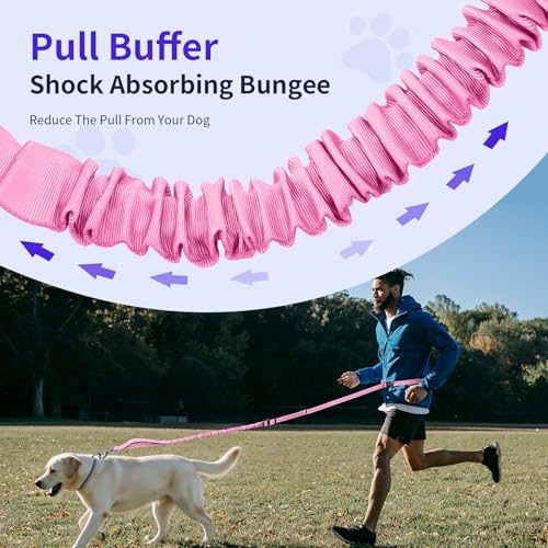 Kazazoo pink adjustable pet leash displaying the quick release locking buckle mechanism.