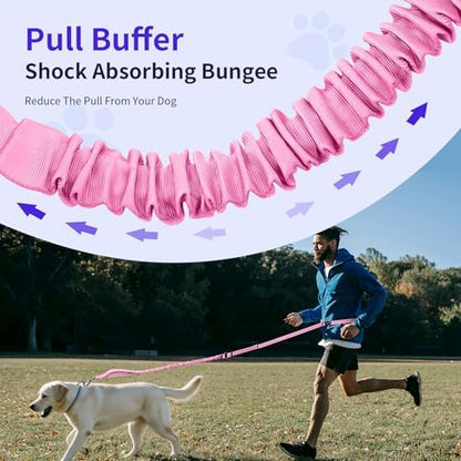 Kazazoo pink adjustable pet leash displaying the quick release locking buckle mechanism.