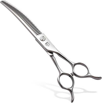 Dog Grooming Scissors: 7.0 inch Professional Pet Curved Thinning Shears Made Of Japanese 440C Advanced Stainless Steel for Dogs Cats and Other Pets - Image 13