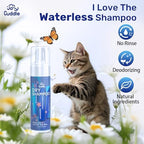 Hypoallergenic dry cat shampoo bottle for sensitive kitten skin care