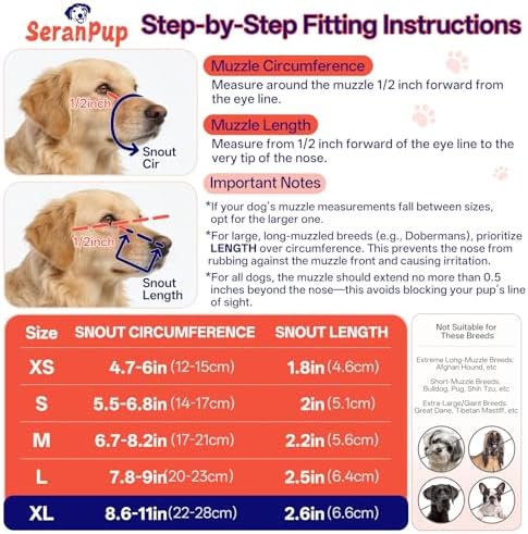 Soft mesh breathable muzzle for large dogs black color
