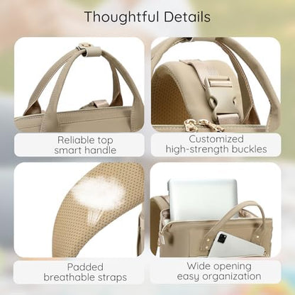 AIJIEKE multifunctional diaper bag attached to a baby stroller handle using built in stroller straps