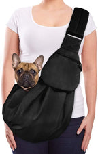 Lukovee Pet Sling, Hand Free Dog Sling Carrier Adjustable Padded Strap Tote Bag Breathable Cotton Shoulder Bag Front Pocket Safety Belt Carrying Small Dog Cat Puppy Machine Washable (Black, S) - Image 9