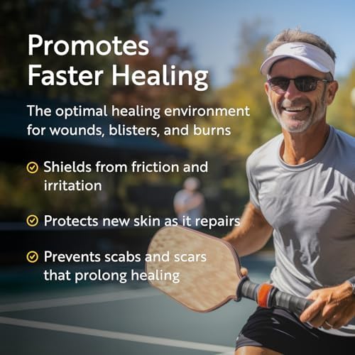 Twenty count pack of 4Skin flexible skin support shields for runners and golfers.