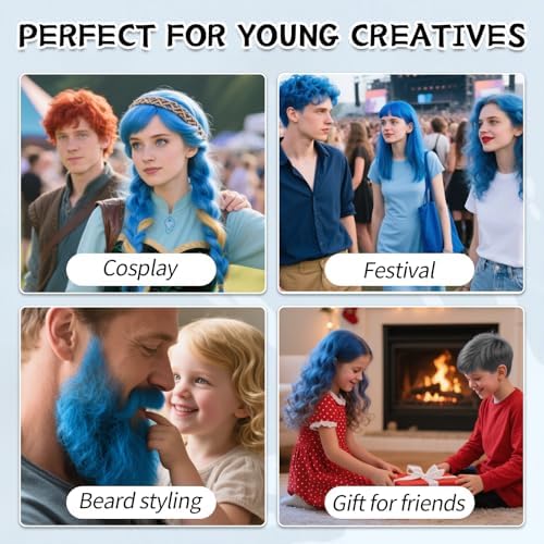 Byhoo vibrant blue temporary hair dye for girls cosplay and parties