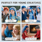 Byhoo vibrant blue temporary hair dye for girls cosplay and parties