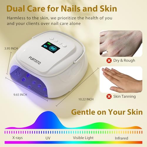 Purtato rechargeable nail lamp used for professional pedicure with foot rest