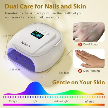 Purtato rechargeable nail lamp used for professional pedicure with foot rest
