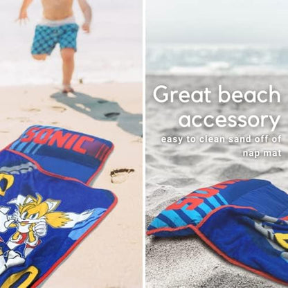 Full length view of the twenty one by forty five inch children sleeping bag laid flat