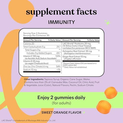 Lemme Immunity 60 count bottle of antioxidant rich fruit gummies best supplement for immune system