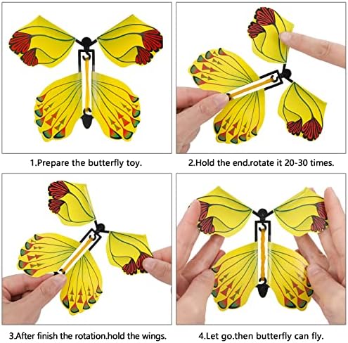 The premium card stock wings and flexible rubber brackets of the flutter flyers spread flat