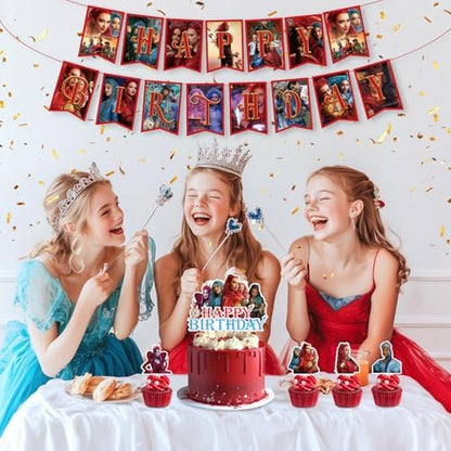 Decorative cardboard cake toppers for birthday celebration