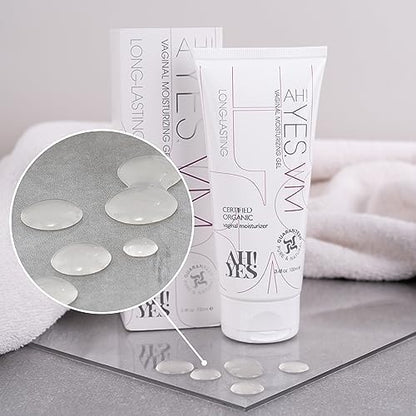 Natural water based moisturizer showing organic ingredients list on packaging.