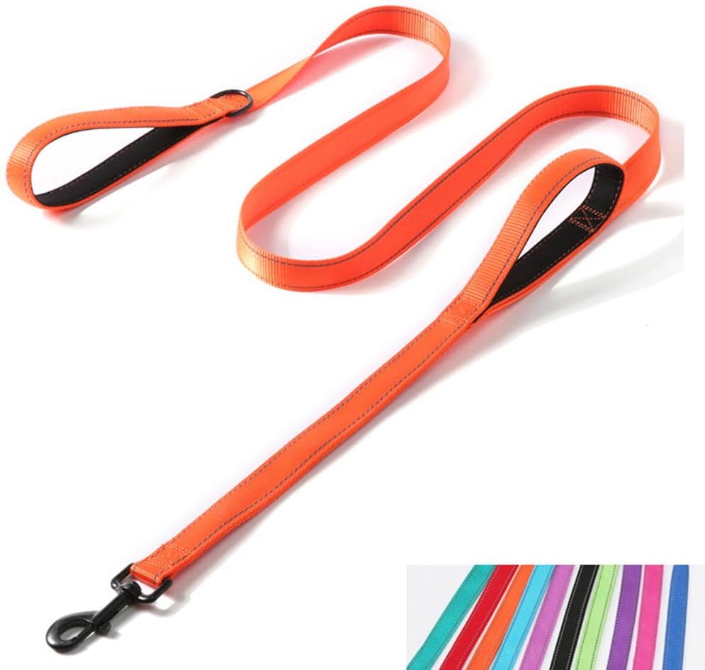 Durable pink nylon dog training lead for medium and large breeds