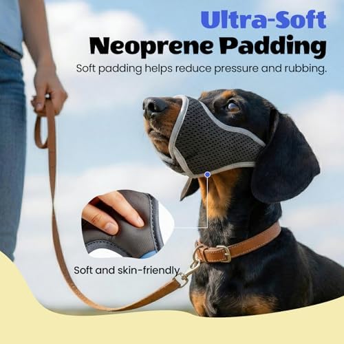 Authentic USA imported dog muzzle soft material texture close up.
