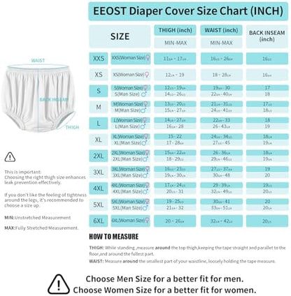 EEOST adult diaper cover packaging showing premium USA imported personal care product
