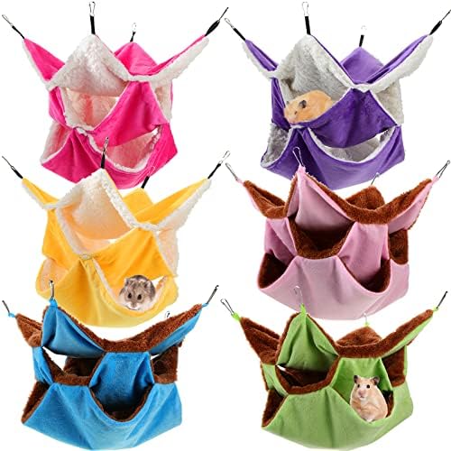Small animal hanging hammock set in various macaron colors