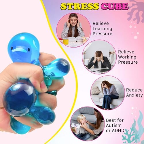 Meijoy mochi animal squishy toy inside the cube under standard lighting