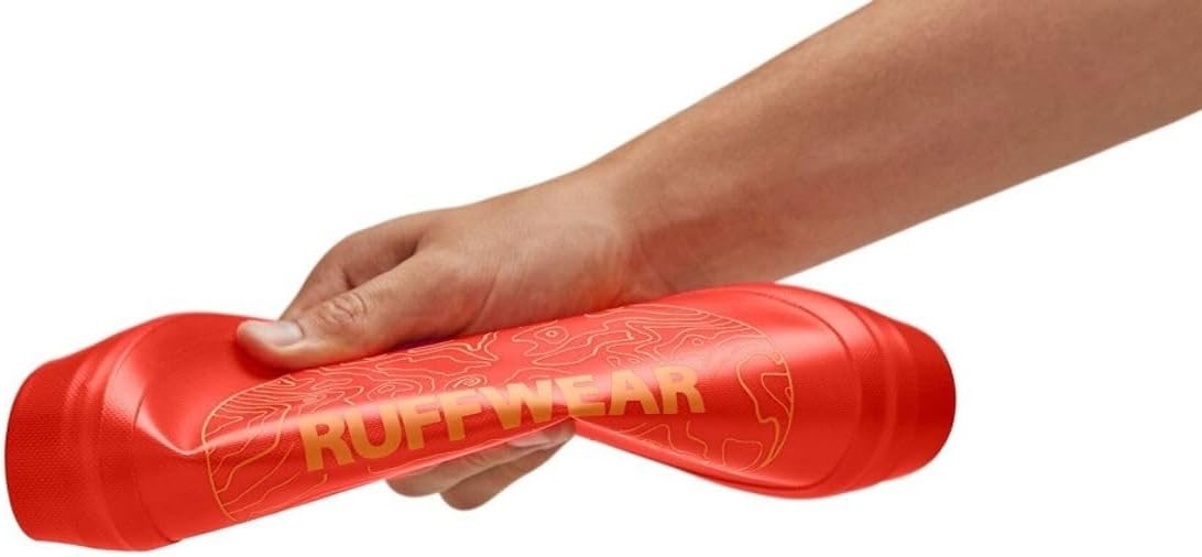 Side view of Ruffwear dog disc used as a water bowl