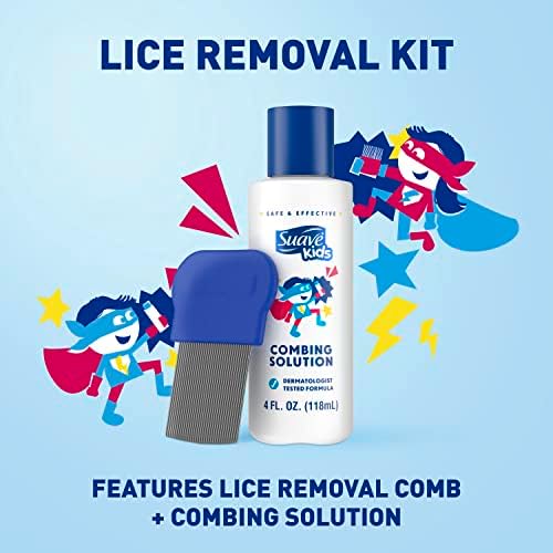 Side view of Suave Kids lice treatment box highlighting dermatologist tested claim.