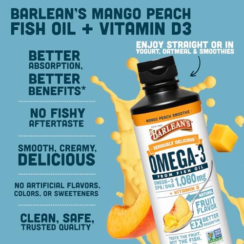 Authentic USA imported Barlean's omega 3 supplement container angled display