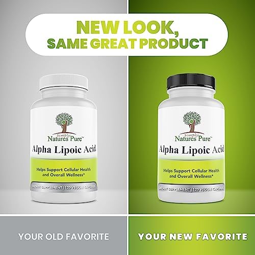 Simply Natures Pure ALA 600mg supplement bottle label details