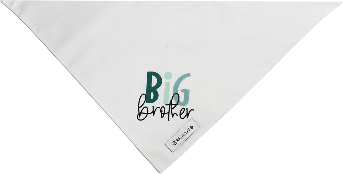 Close up of Realeaf Big Brother pet bandana fabric and stitching