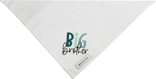 Close up of Realeaf Big Brother pet bandana fabric and stitching