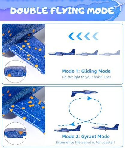 Children playing with premium EPP foam airplane shooter in a sunny park.