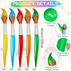 Oversized multi color blow up paint brush party props set