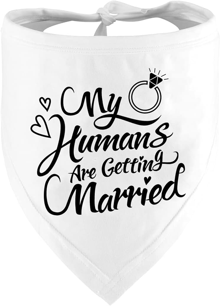 Dzmodz My Humans Are Getting Married dog bandana front view black