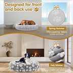 BALAPET gray dog bed cover being removed easily for machine washing maintenance.