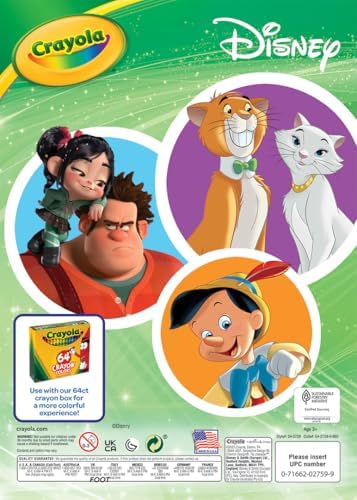Crayola Disney activity book layout highlighting the massive page count.