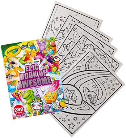 Crayola giant activity book showing thick pages of animal coloring sheets.