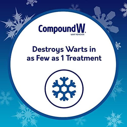 Compound W cryogenic wart removal kit showing canister and disposable foam applicators.