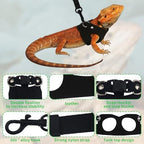 Asofelk black lizard leash set with seventy eight inch durable nylon rope