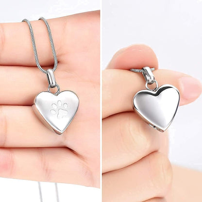 zeqingjw Pet Cremation Jewelry for Ashes Pendant Paw Print Pet Heart Urn Necklace Memorial Keepsake Jewelry for Pet/Dog's/Cat's Ashes - Image 9