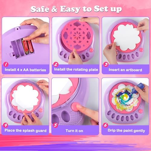 TingingYuli abstract paint spinner set demonstrating safe non-toxic artistic activity for young children