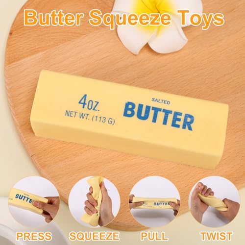 Lyreh polyurethane foam fidget toy showing light yellow color and blue text