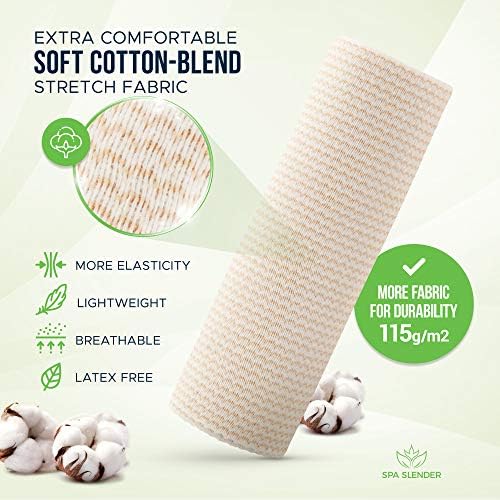 Two rolls of 6-inch wide latex free elastic bandages for body wrapping