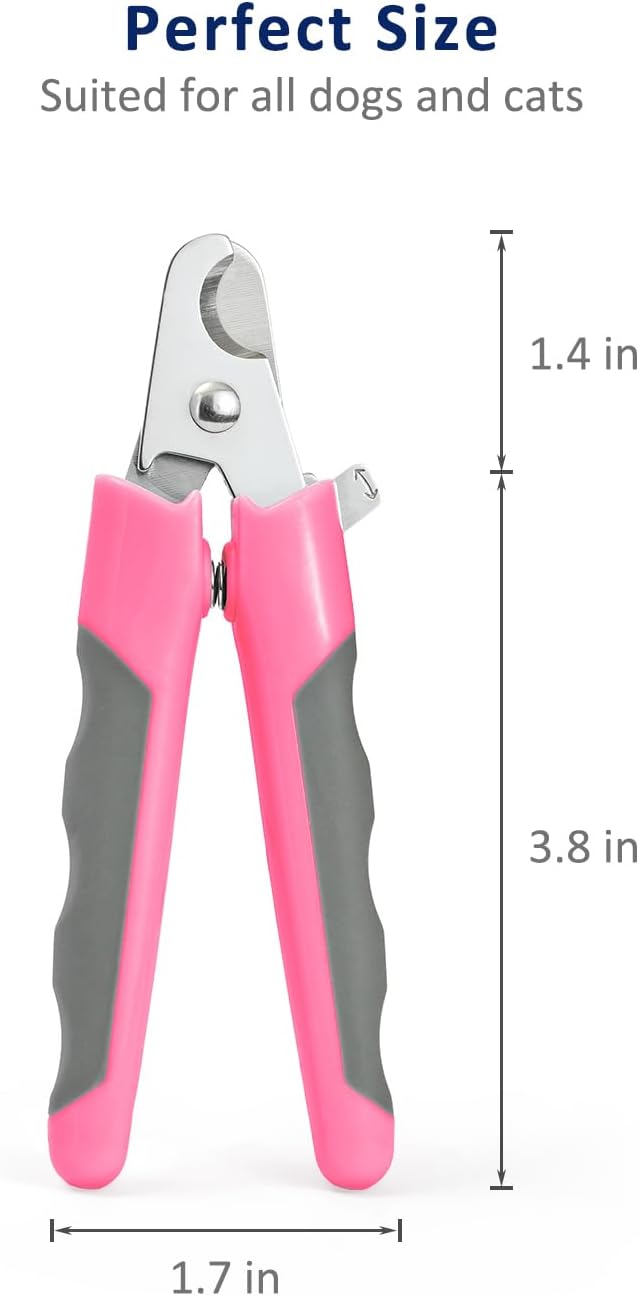 WePet professional pet claw trimmer sharp stainless steel angled blades close up