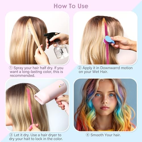 Girl using Springsugar hair chalk dye on hair