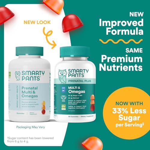SmartyPants Prenatal Gummies nutritional information label