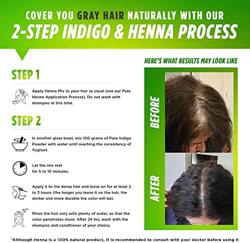 Premium imported indigo hair powder pouch for safe grey hair coverage